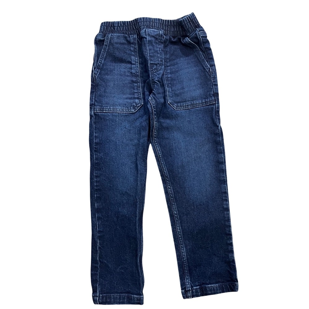Mini Boden Denim Jeans Girls Size‎ 7Y Blue Elastic Waist Pockets Straight Leg